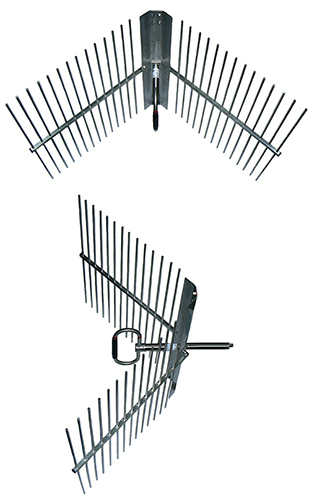 UHF TV corner reflector, stainless steel, 520-820MHz, specify 40MHz, N-type female, 500W, 10dBd – 650mm